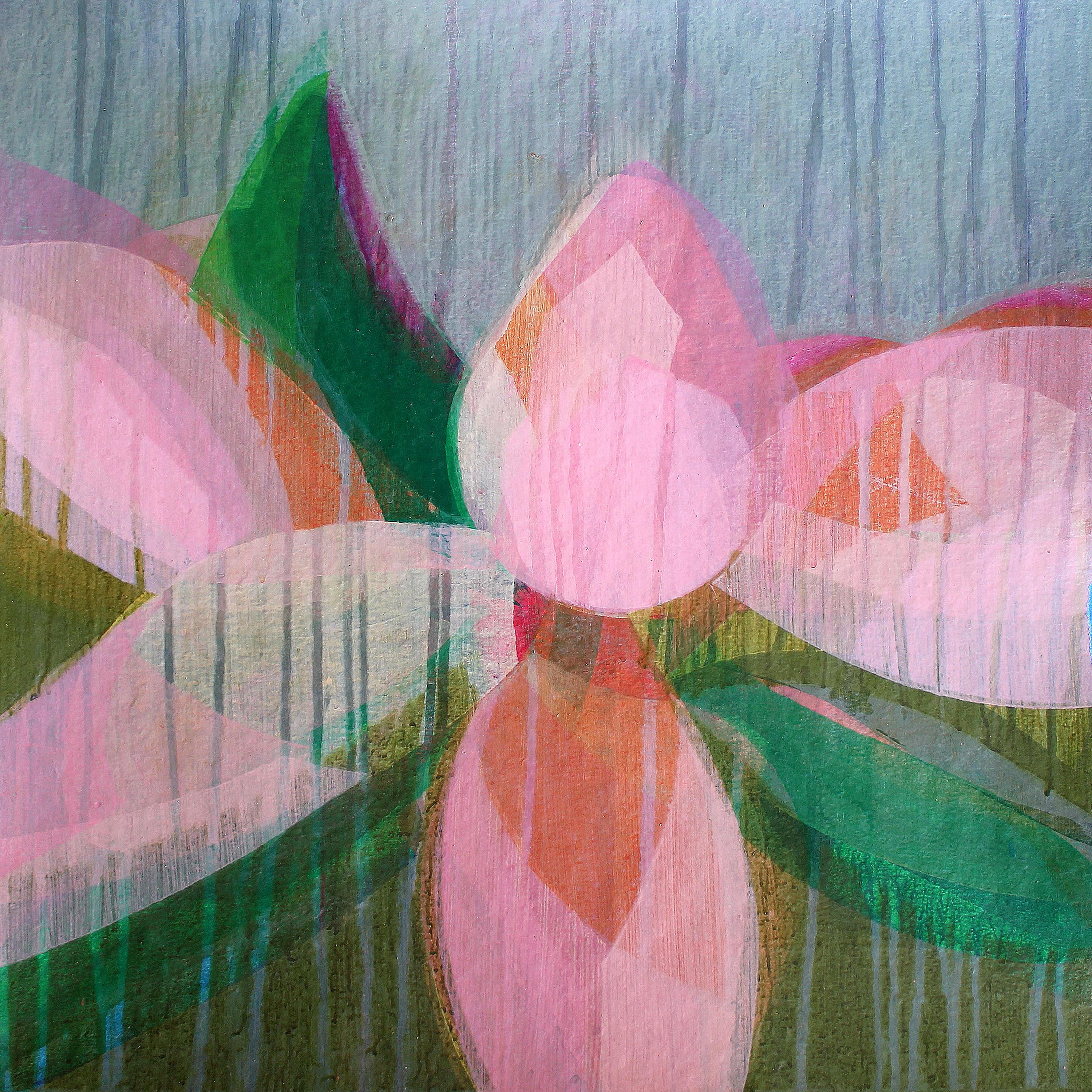 Katherine Sandoz Abstract Painting - "(Magnolia II)  Forest" - Colorful Abstract Botanical Painting - Frankenthaler