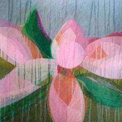 "(Magnolia II)  Forest" - Colorful Abstract Botanical Painting - Frankenthaler