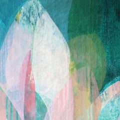 "(Magnolia II) Maya Blue" - Colorful Abstract Botanical Painting - Frankenthaler