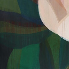 "(Magnolia) Maroon Navy" - Colorful Abstract Botanical Painting - Frankenthaler