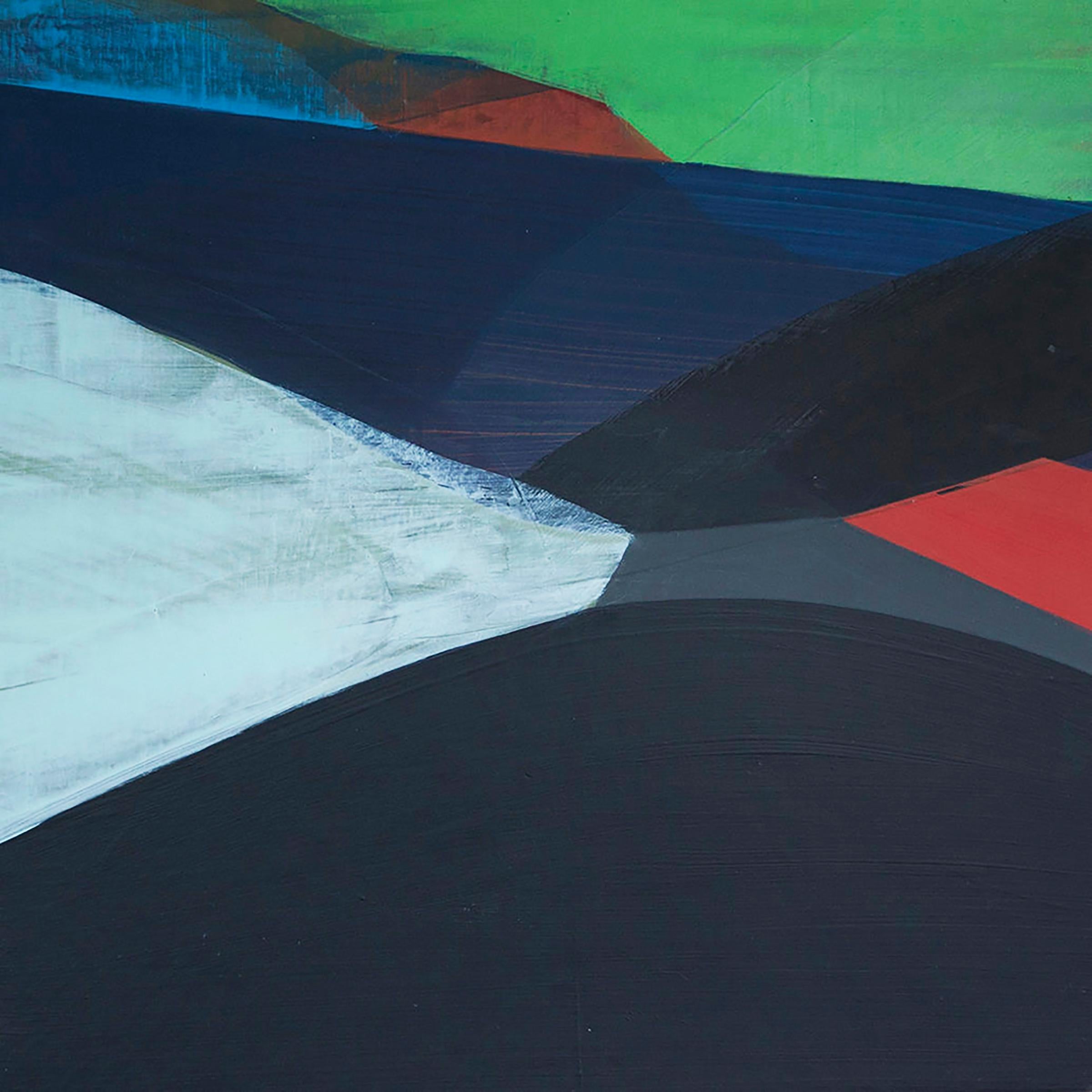 Katherine Sandoz Abstract Painting - "(Overpass) Paved No. 1" - Colorful Abstract Landscape Painting - Diebenkorn