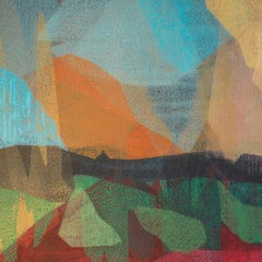 "(sequoia) red creek" - colorful abstract landscape - marsh - Diebenkorn