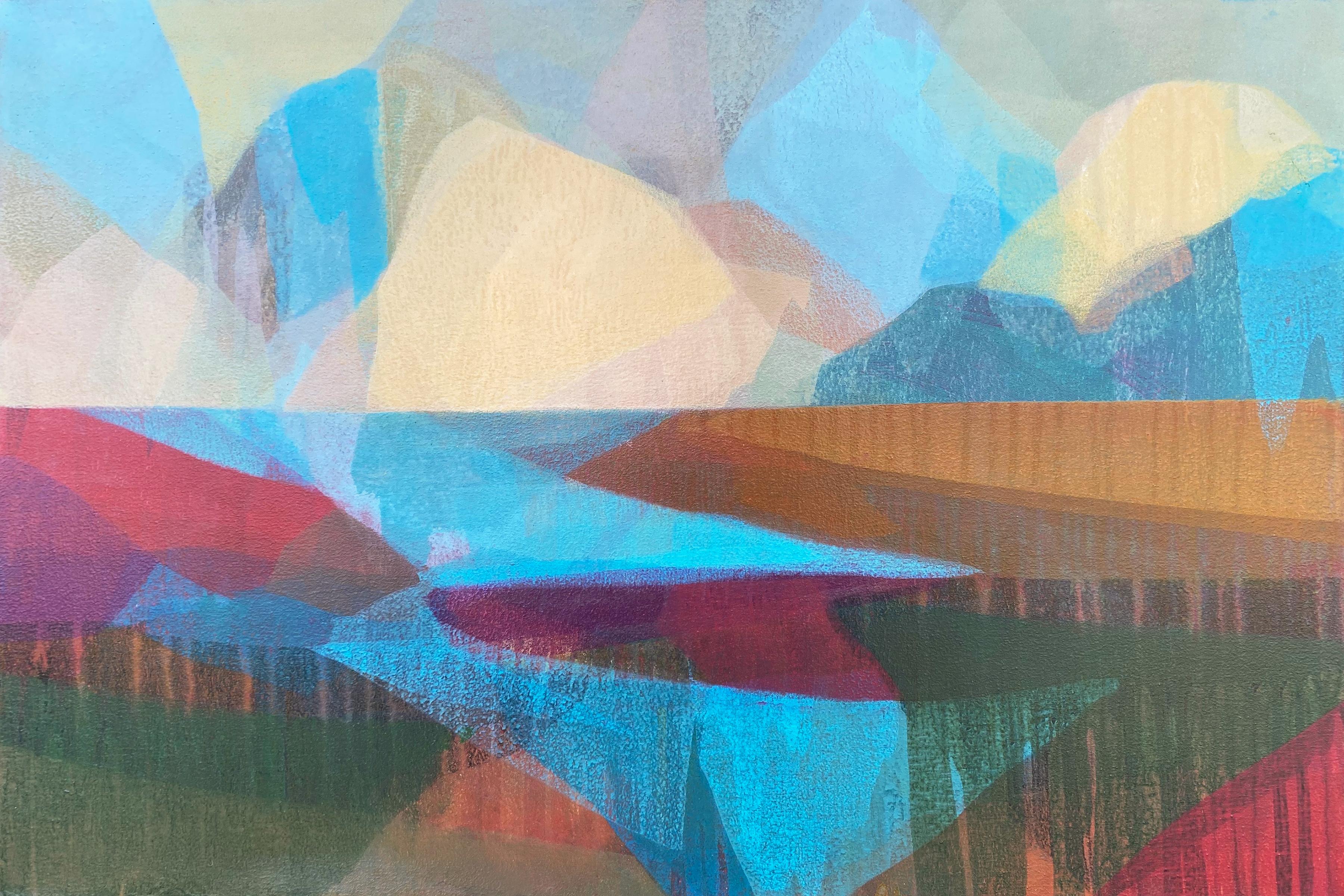 Abstract Painting Katherine Sandoz - ""(sequoia) rouge marsh"" - paysage abstrait et coloré - marsh - Diebenkorn