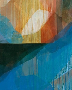 "(the gloaming) hedge + stream" - abstract landscape, drips, twilight, iris