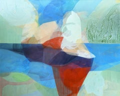 "(the gloaming) hillside + valley" - abstract landscape, floral, layers