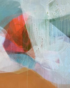 "(the gloaming) little compton + sky" - abstract landscape, floral, hot pink