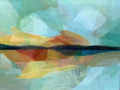 "(the gloaming) meadow" - abstract landscape, iris, botanical, flower