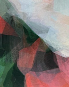 "(the gloaming) moonrise + hedge" - abstrakte Landschaft, floral, Schichten