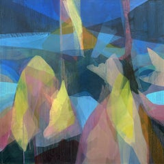 "(the gloaming) two trees + park" - abstract landscape, botanical