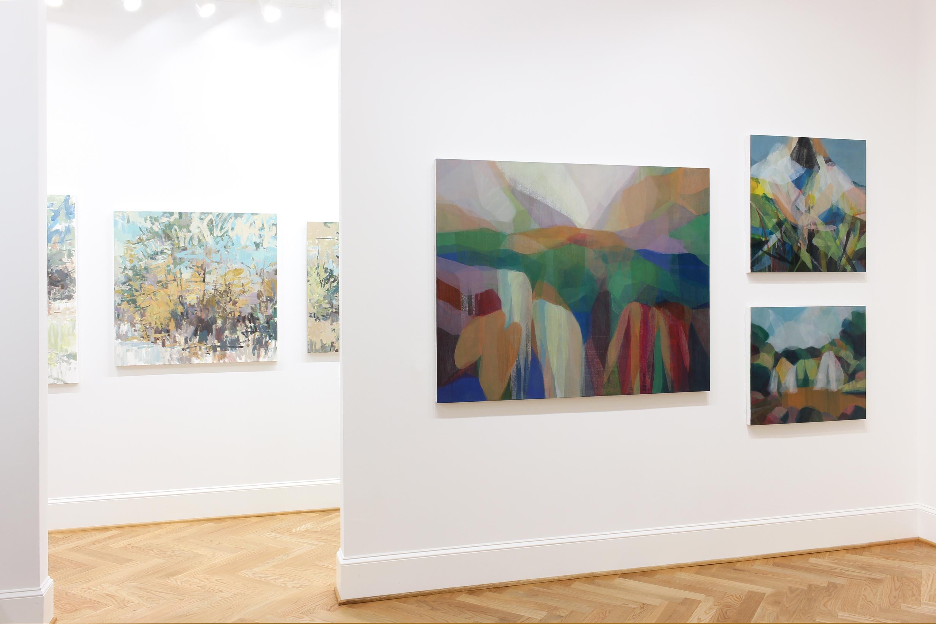 Questo dipinto è un paesaggio astratto su tela con strati vibranti e scuri di verde, giallo, arancione e blu.

Katherine Sandoz si ispira alle opere di Helen Frankenthaler, Richard Diebenkorn, Morris Louis, Vincent Van Gogh, Willem de Kooning,