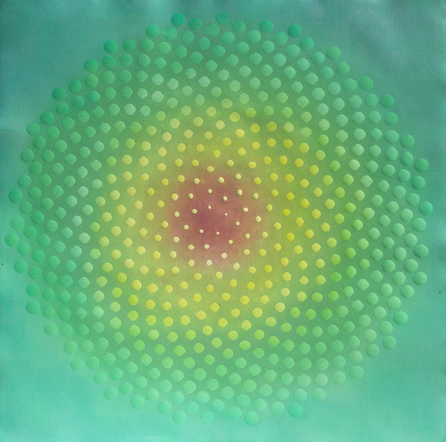 Phyllotaxis 34 de Katherine Warinner - Monotype en relief sur papier