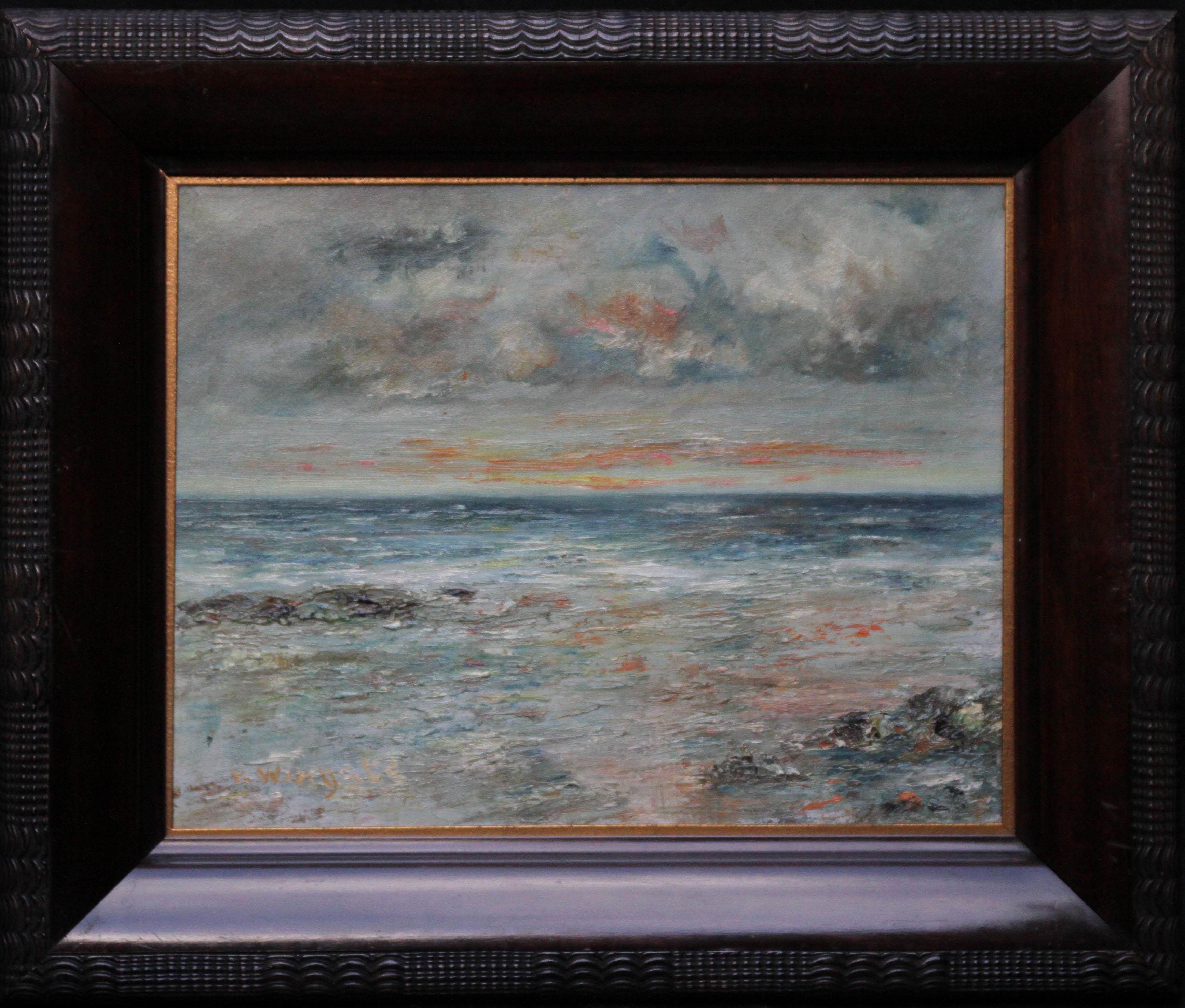 Katherine Wingate Landscape Painting - Arran Seascape - Scottish 1915 Impressionist art oil painting female artist