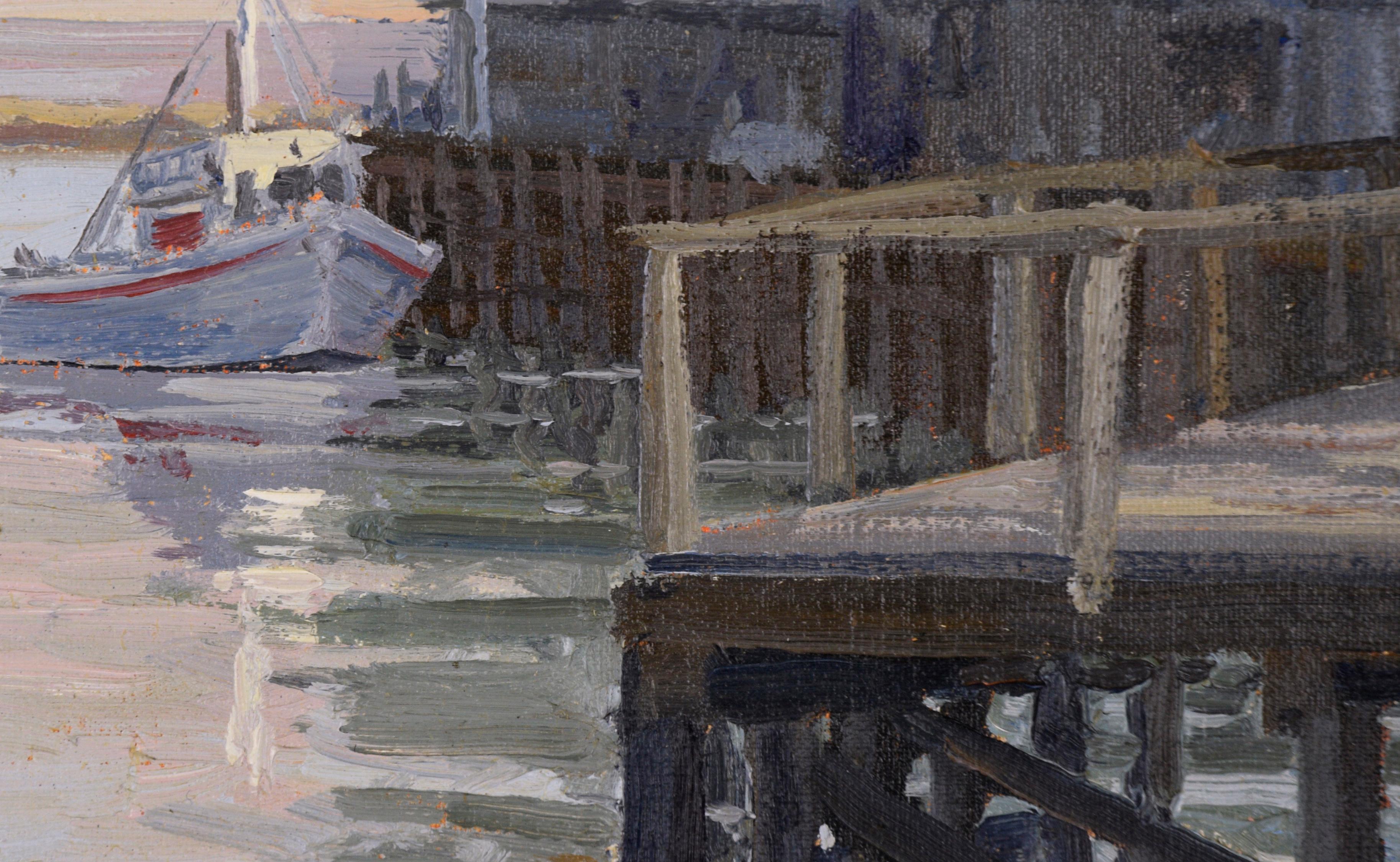 Monterey Bay Dock Plein Air Meereslandschaft (Amerikanischer Impressionismus), Painting, von Katherine Wipfler