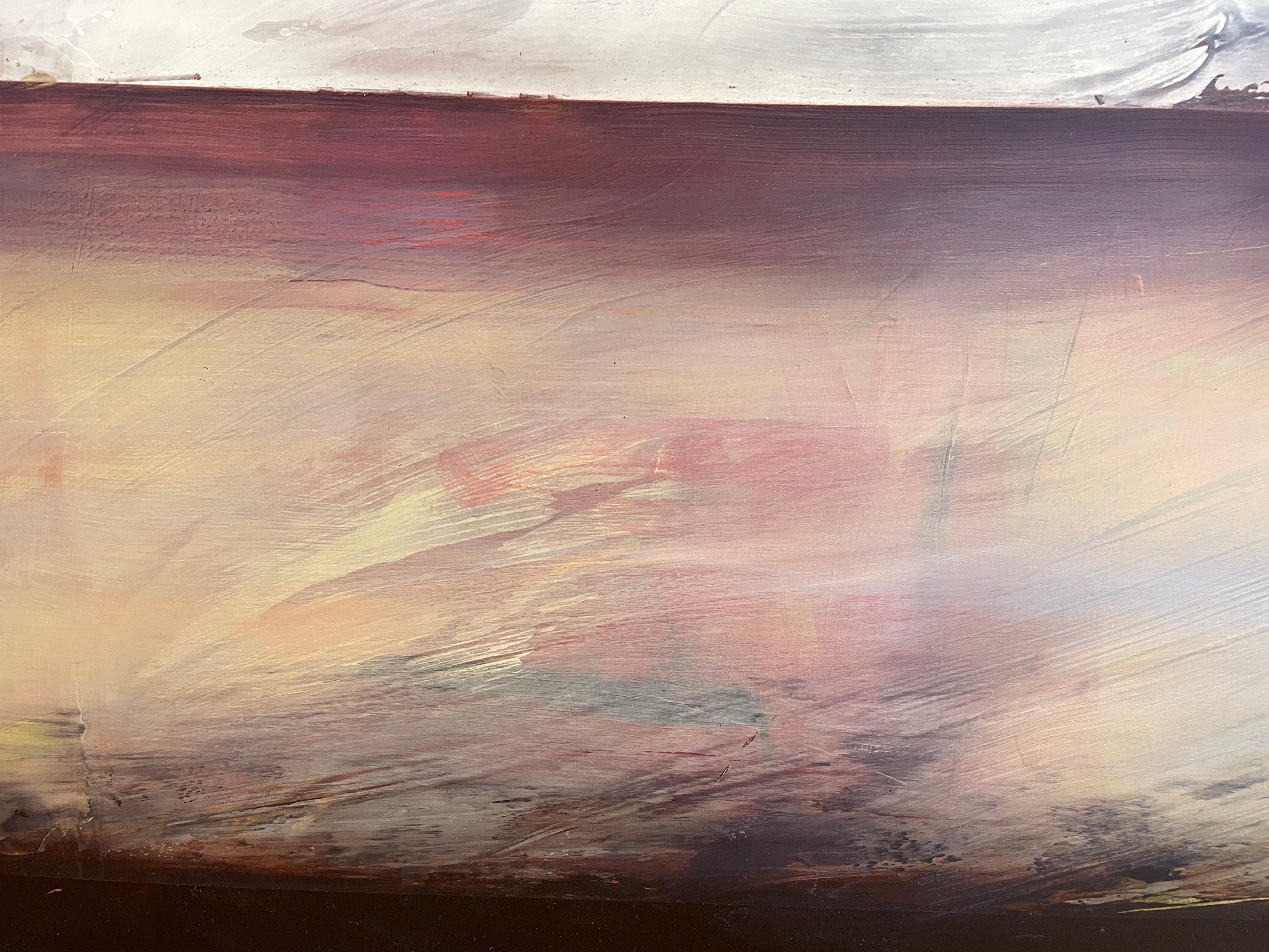 Abstraktes Gemälde „Above The Rainbow“ von K. Holt – Grünes, weißes und lila abstraktes Gemälde – Painting von Katheryn Holt