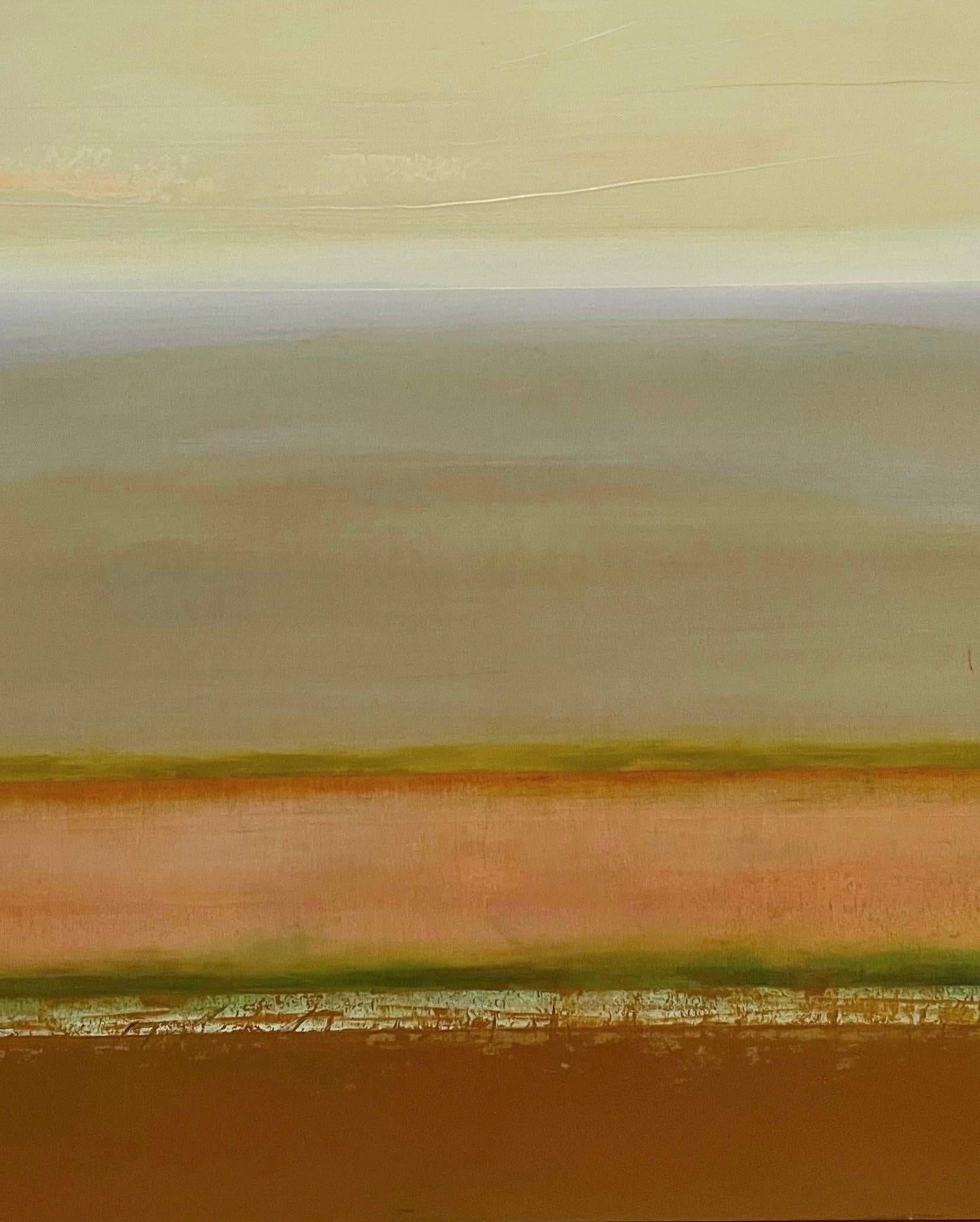 'Vento d'agosto' di Katheryn Holt - Pittura astratta contemporanea dai colori tenui in vendita 1