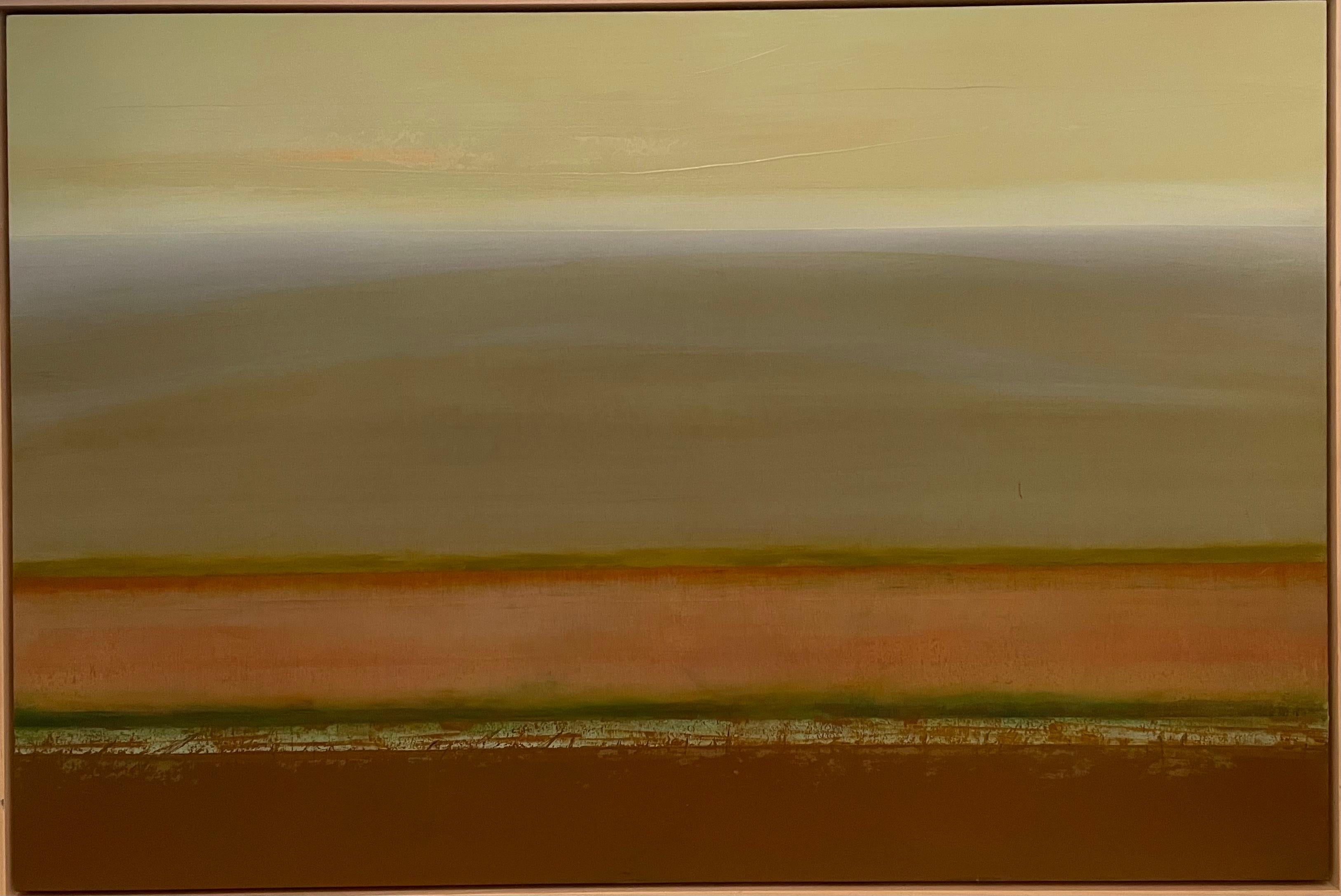 August Wind 'Contemporary Abstract Landscape Oil on Board von Katheryn Holt  im Angebot 1