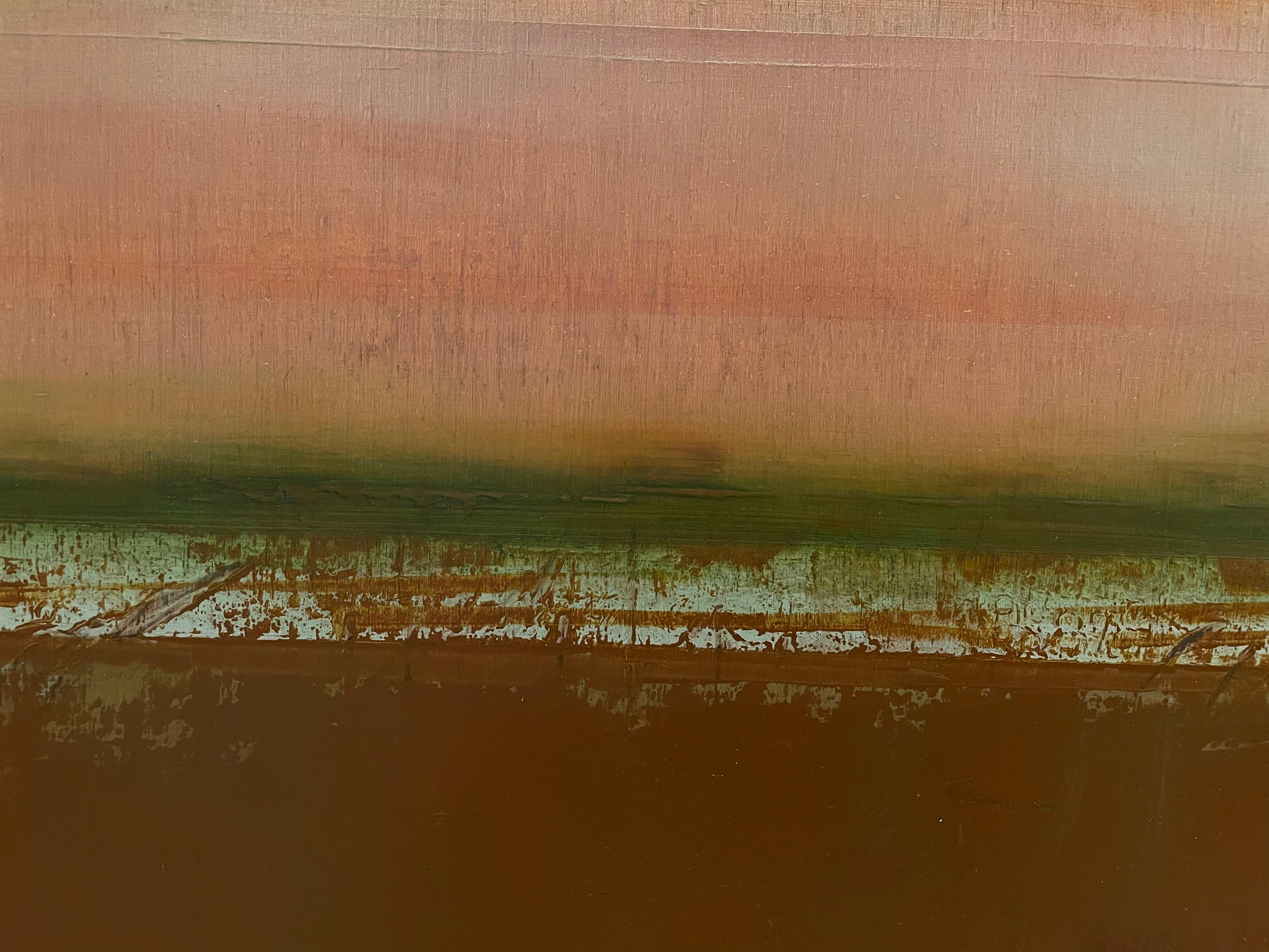 August Wind 'Contemporary Abstract Landscape Oil on Board von Katheryn Holt  im Angebot 4
