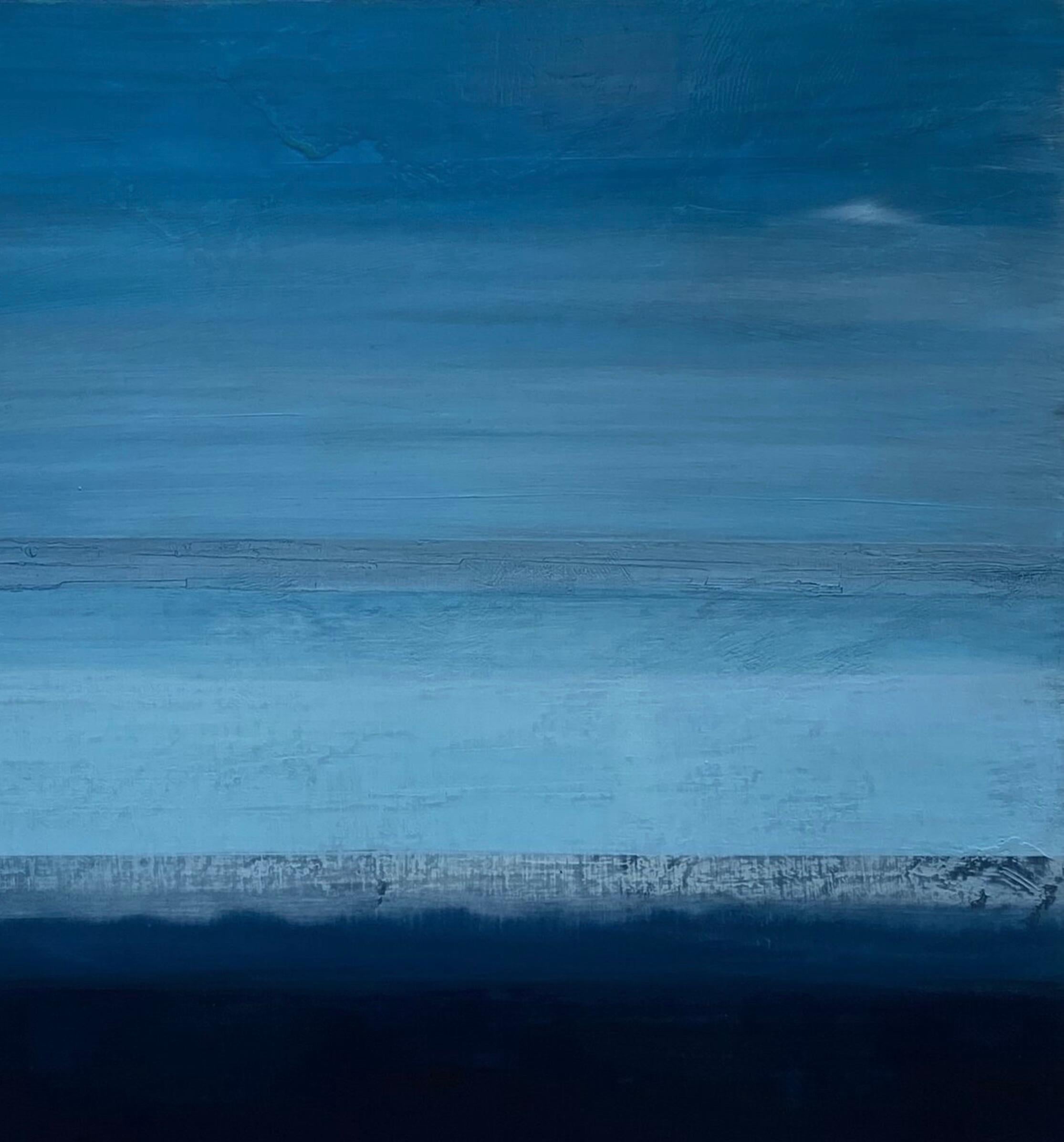 'Blue Ridge' de Katheryn Holt - Paisaje abstracto contemporáneo azul y negro en venta 3