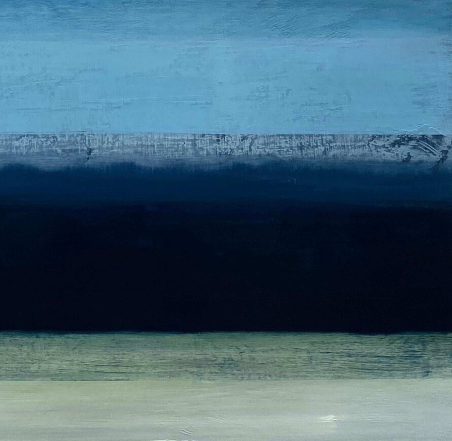 'Blue Ridge' de Katheryn Holt - Paisaje abstracto contemporáneo azul y negro en venta 5