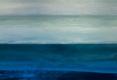 Arte astratta 'Blue Tide' di Katheryn Holt con paesaggio oceanico
