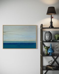 "Northern Light II" - Muted Blue and White Modern Color-Field Abstract Artwork