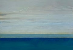 "Northern Light II" de Katheryn Holt - Art abstrait aux couleurs sourdes de bleu