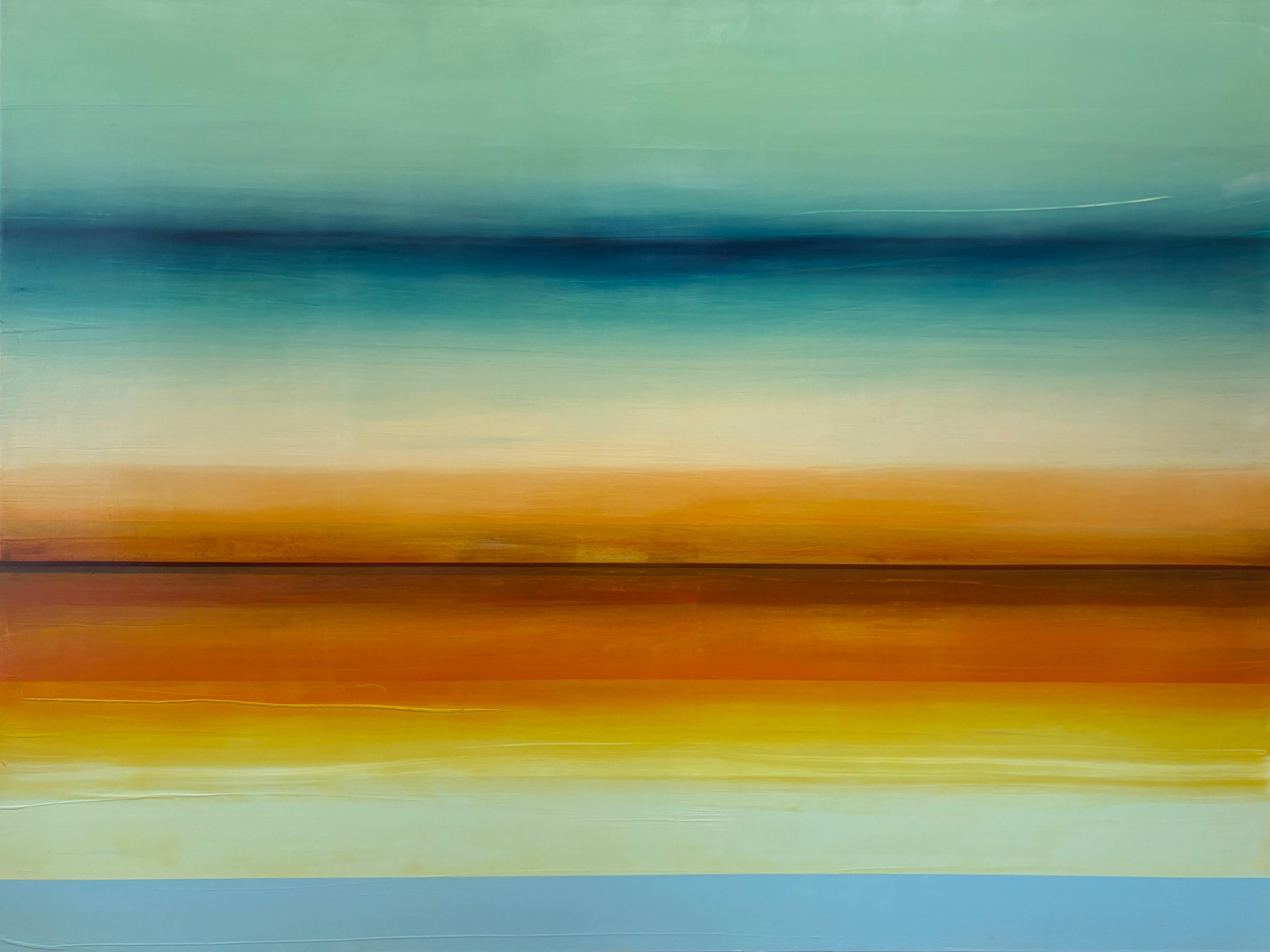 "Dewey Weber Revisited" par Katheryn Holt - Paysage marin abstrait en couleurs au coucher du soleil