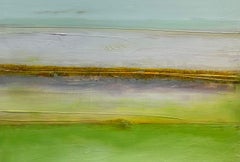 "Greener Pastures" by Katheryn Holt - Green and Earth Tone Color-Field Abstract