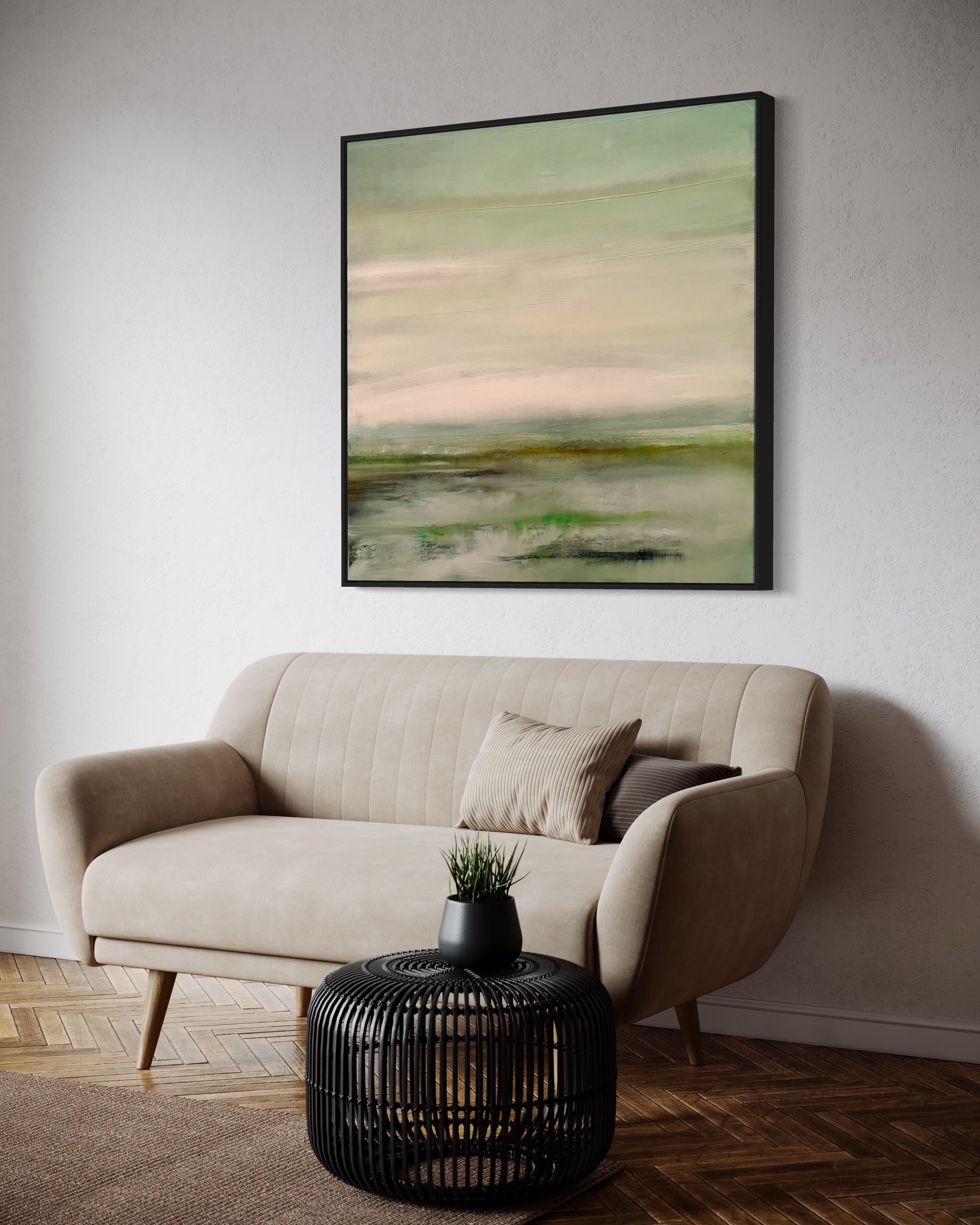 'Lost River' di Katheryn Holt - Paesaggio astratto contemporaneo in verde brillante in vendita 7