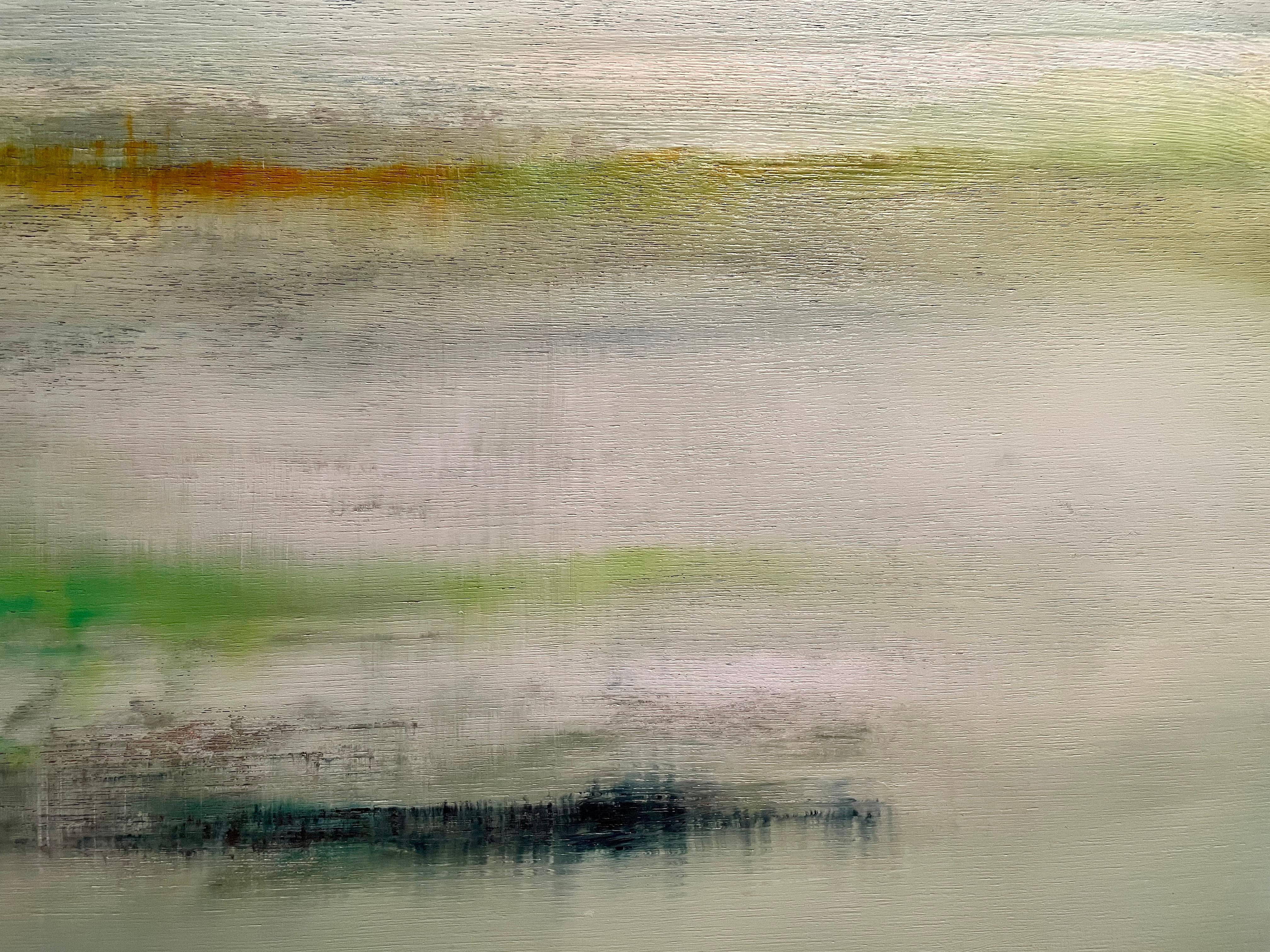 'Lost River' di Katheryn Holt - Paesaggio astratto contemporaneo in verde brillante in vendita 2
