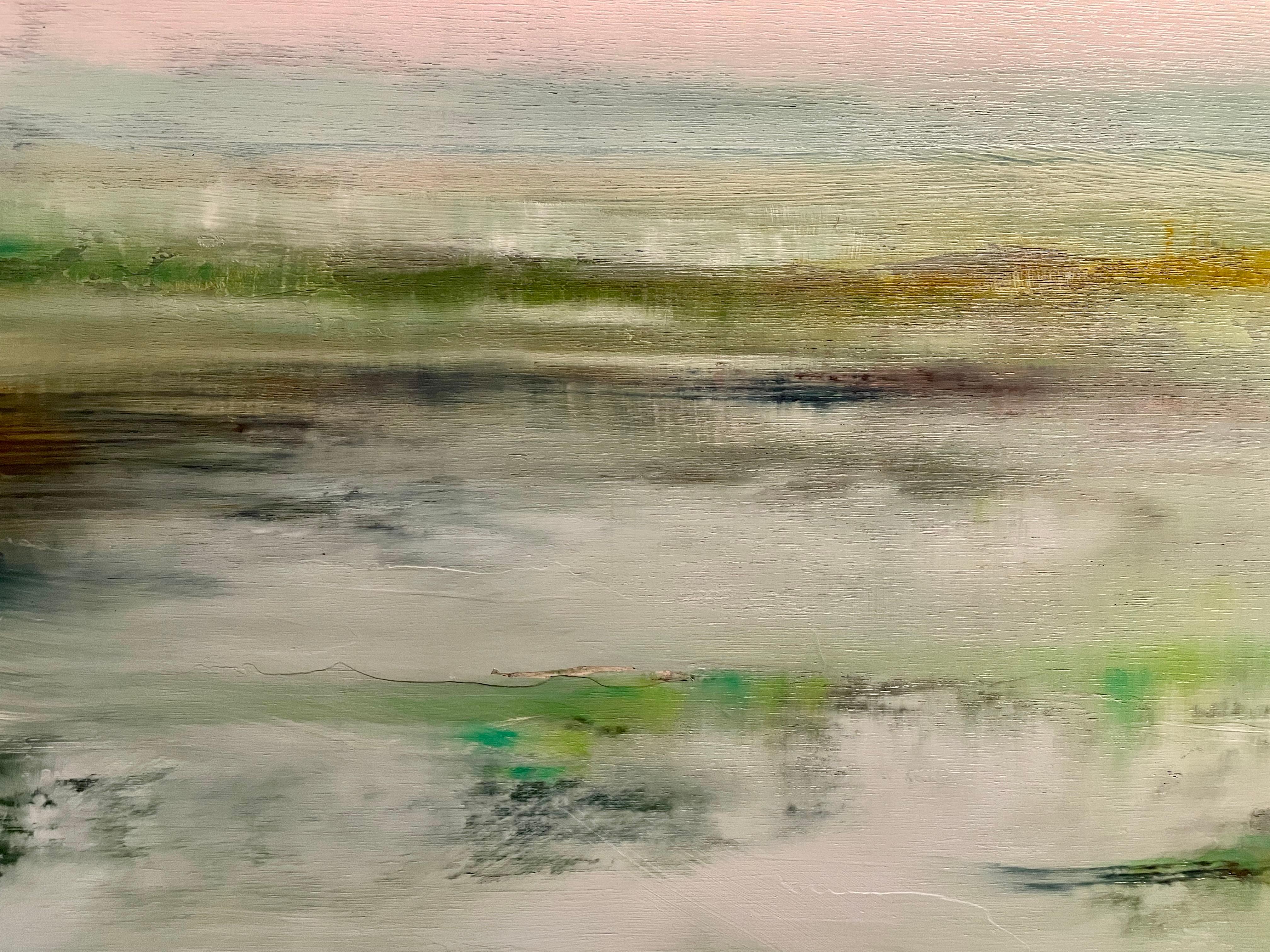 'Lost River' di Katheryn Holt - Paesaggio astratto contemporaneo in verde brillante in vendita 3