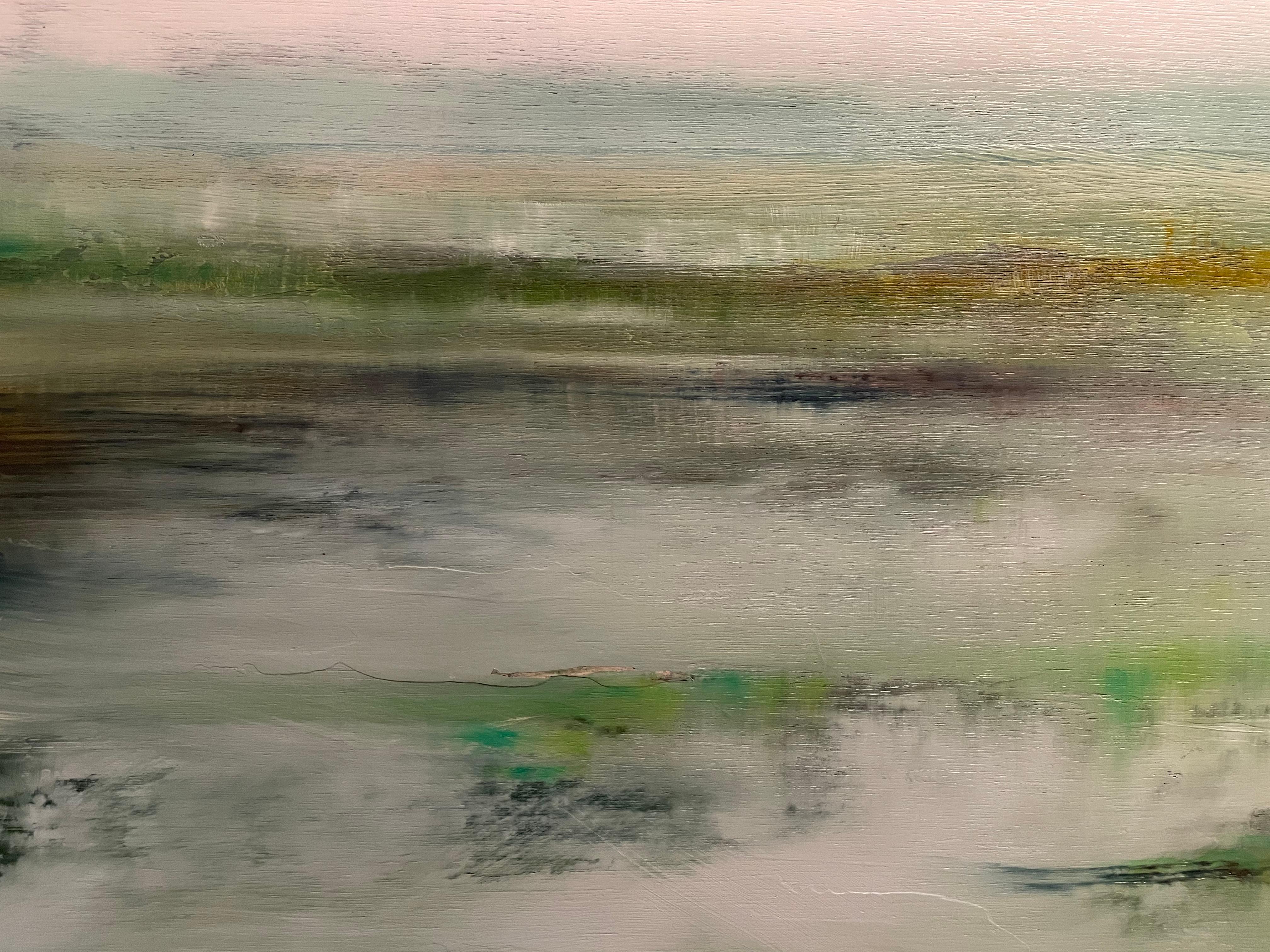 'Lost River' Contemporary Abstract Landscape Oil on Board By Katheryn Holt For Sale 4