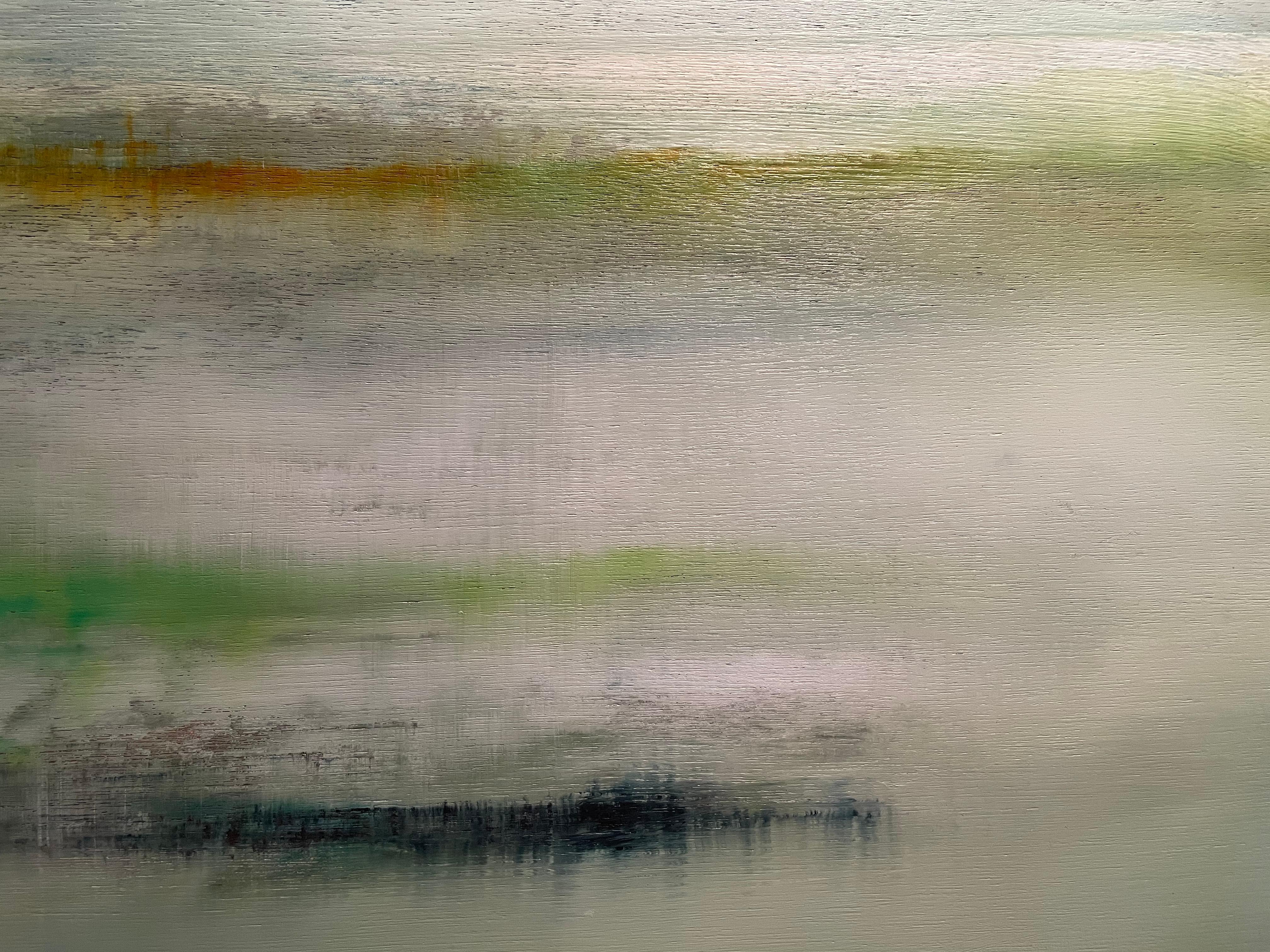 'Lost River' Contemporary Abstract Landscape Oil on Board By Katheryn Holt For Sale 5