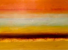 New Growth" di Katheryn Holt - Grande astratto contemporaneo arancione e viola