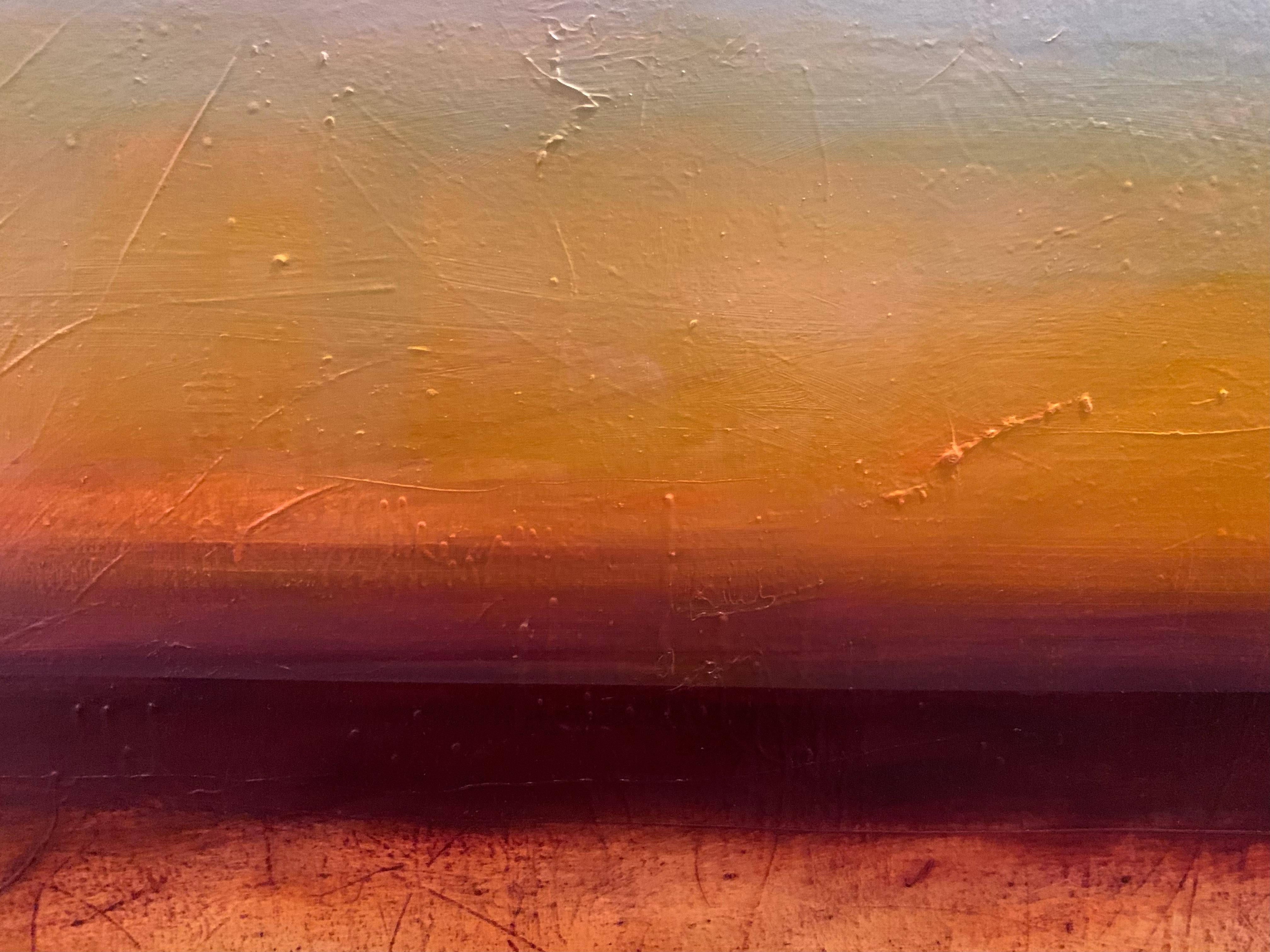 'New Growth' Large Modern Abstract Sunset Landscape Oil On Canvas Katheryn Holt For Sale 3