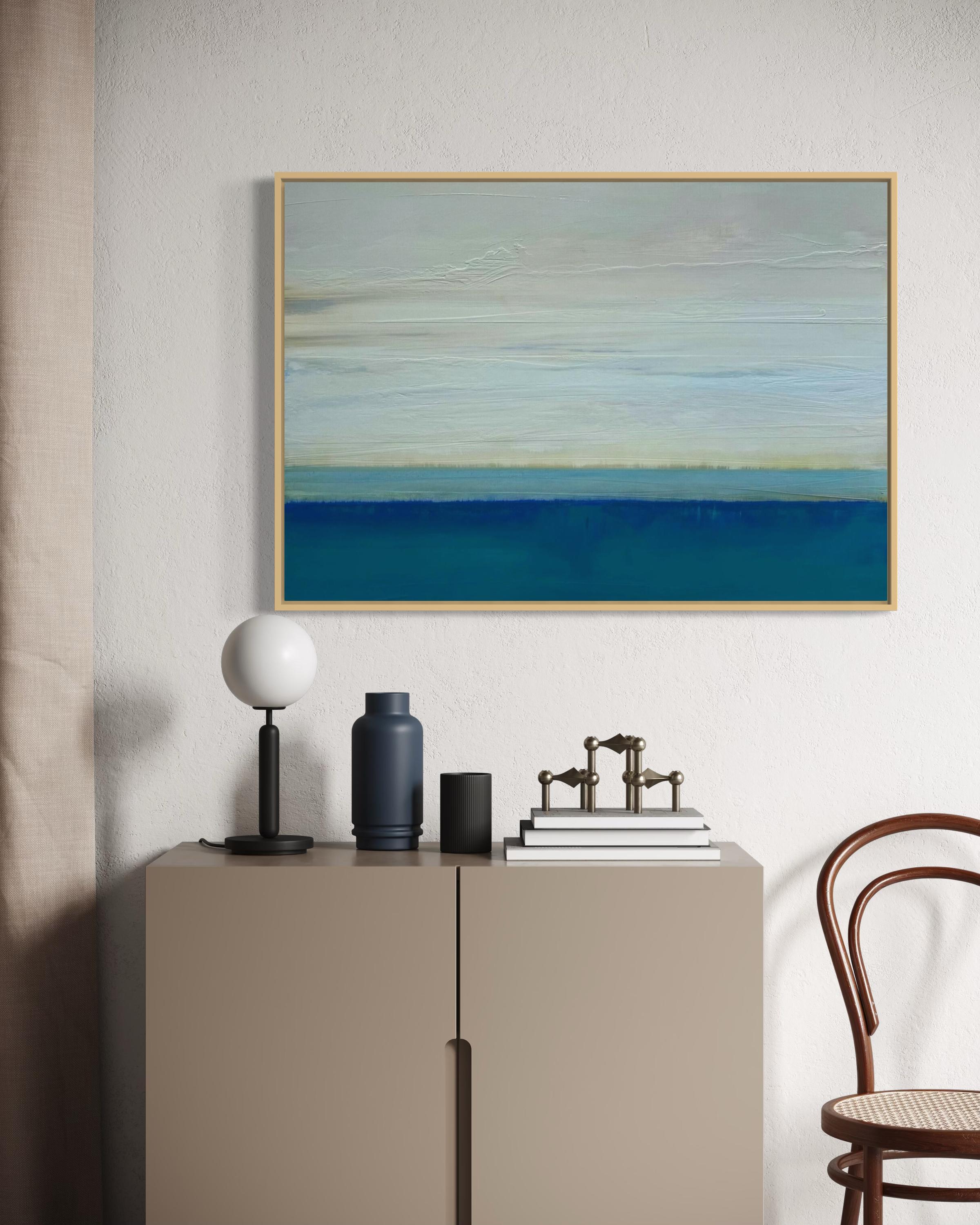 „Northern Light II“ von Katheryn Holt – Gedeckte blaue, getönte, abstrakte Kunst mit Farbfeldmalerei im Angebot 7