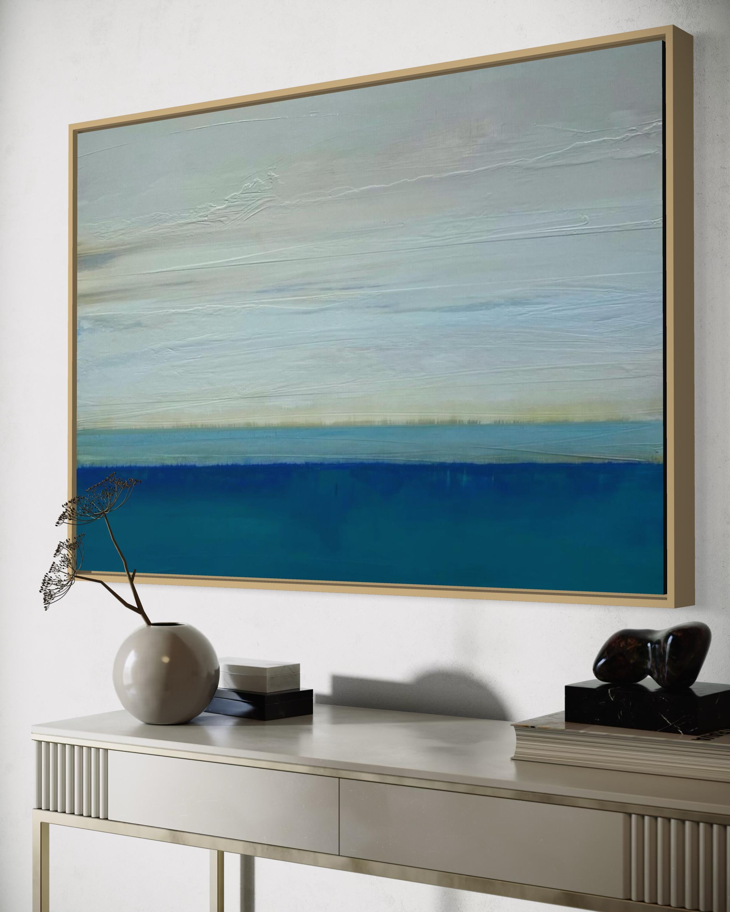 „Northern Light II“ von Katheryn Holt – Gedeckte blaue, getönte, abstrakte Kunst mit Farbfeldmalerei im Angebot 8