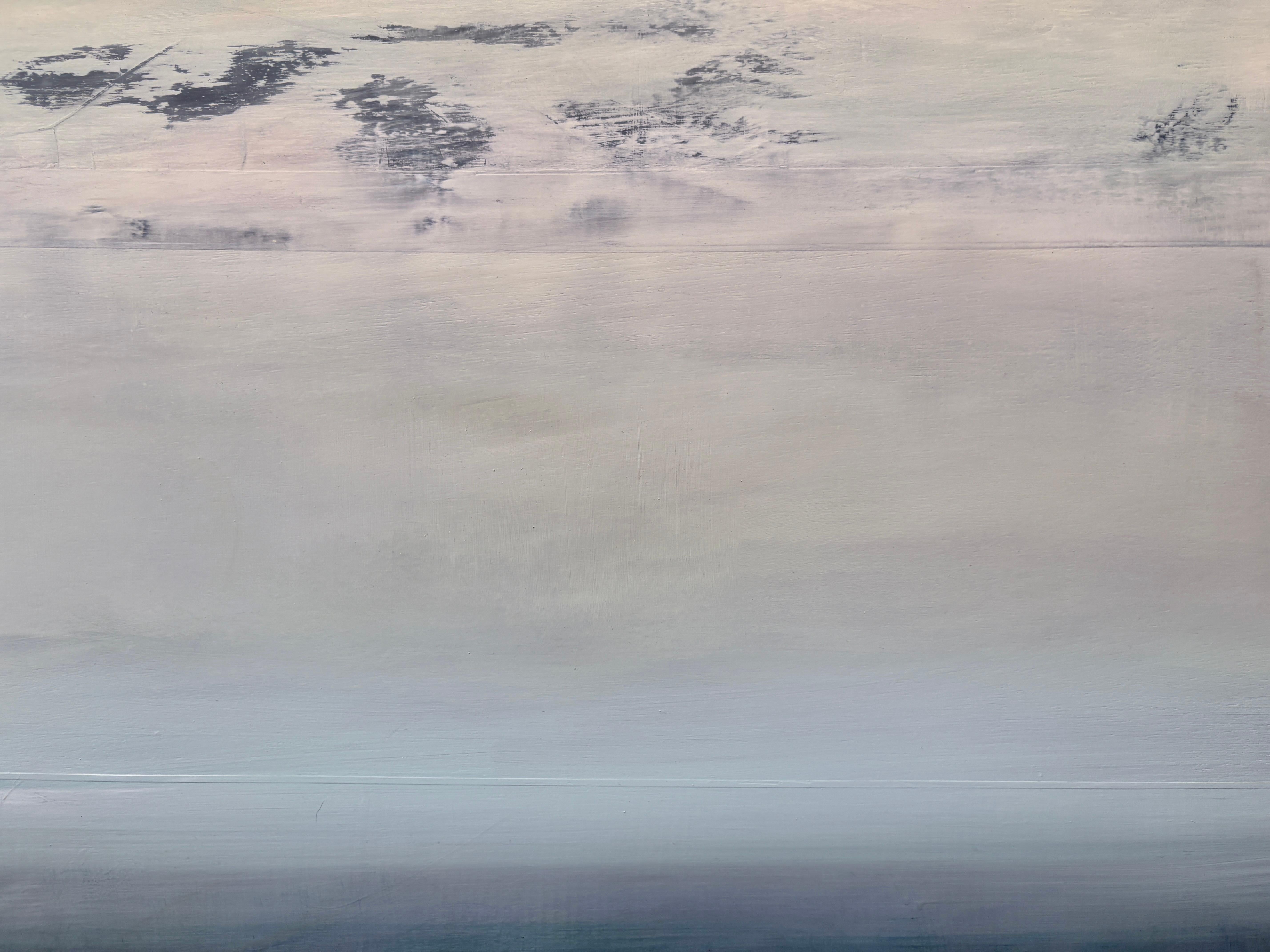 « Offshore » de Katheryn Holt - Peinture abstraite aux couleurs blanches et bleues en vente 4