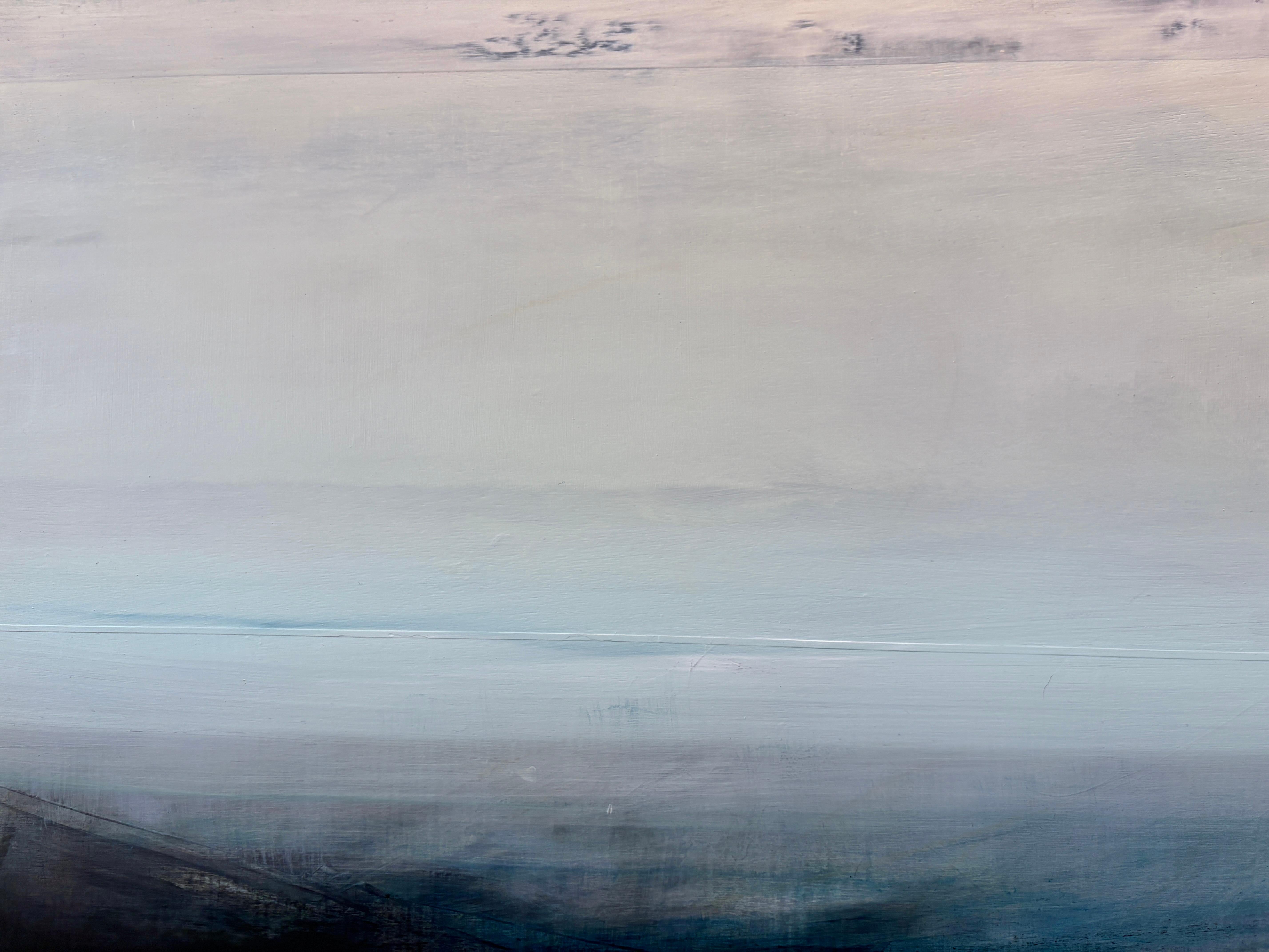 « Offshore » de Katheryn Holt - Peinture abstraite aux couleurs blanches et bleues en vente 6