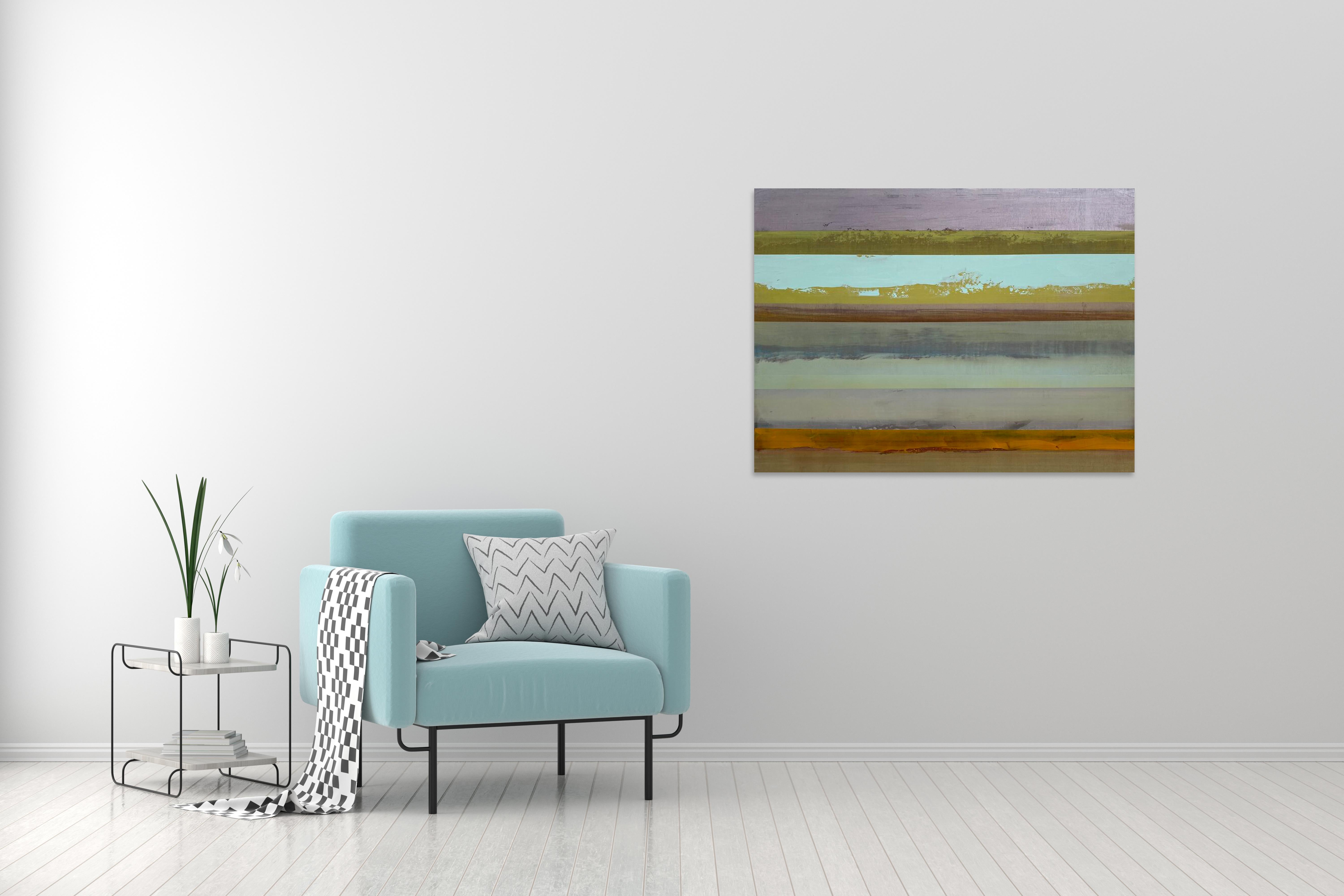 Pastel' Contemporary Abstract Seascape Oil on Board By Katheryn Holt en vente 7