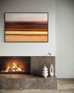 'Purple Noon' by Katheryn Holt - Contemporary Purple, Gray, and Orange Abstract