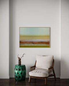 "Quarry" de Katheryn Holt - peinture abstraite de couleur vert et ocre