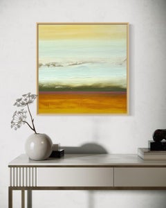 "Rust" - Small Contemporary Abstract Color-Field - Earth Tone, Off-white, Maroon