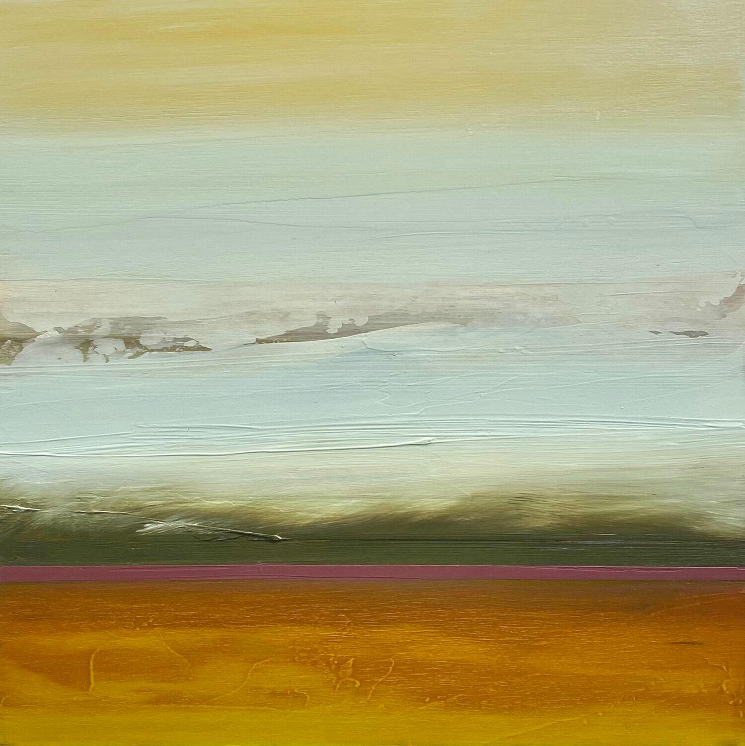 "Ruggine" di Katheryn Holt - Campo di colore ocra, marrone e terra astratto