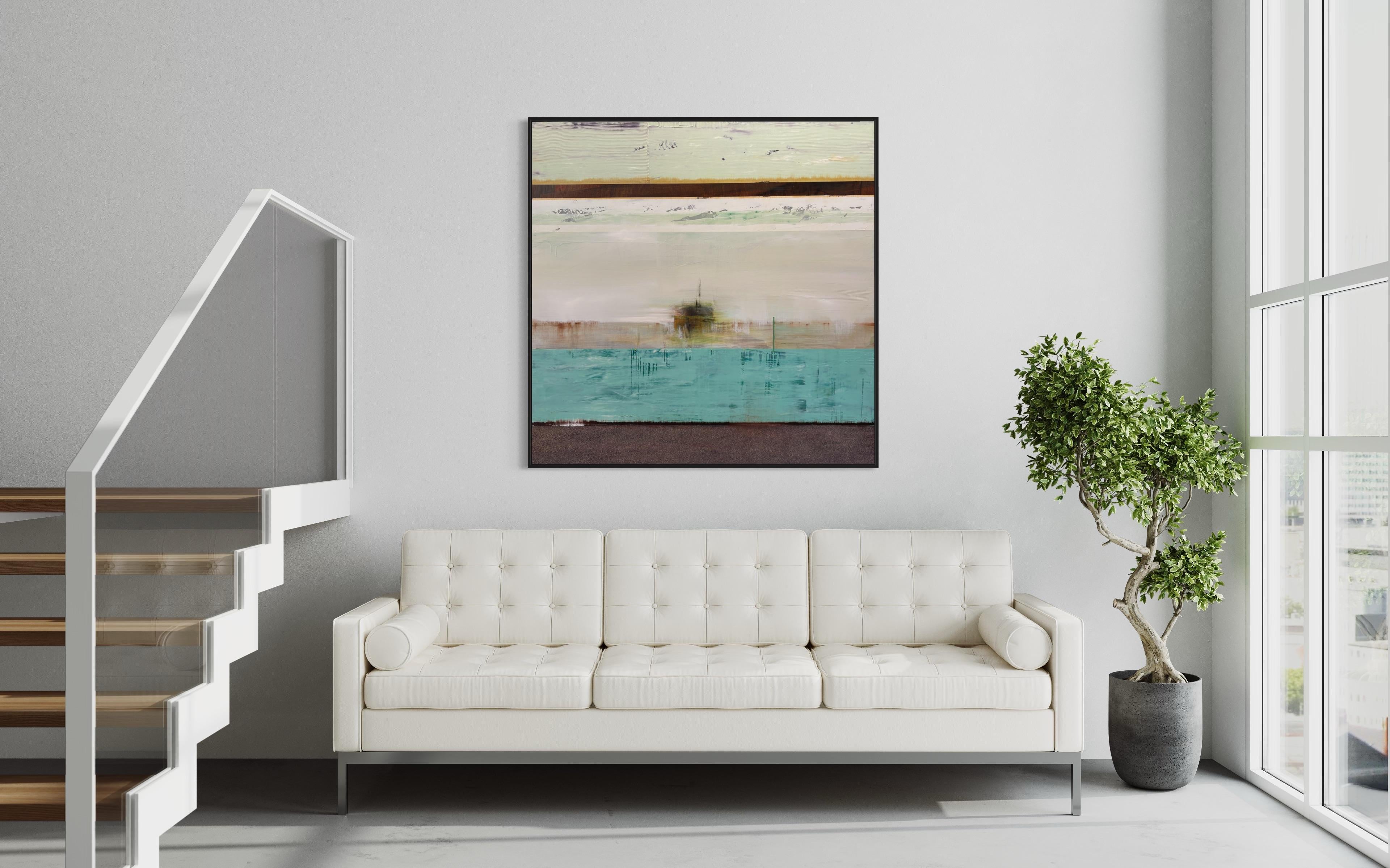 « Sea Harbor » de Katheryn Holt - Art abstrait aux couleurs de terre et d'eau en vente 1