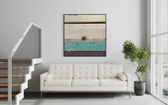 "Safe Harbor" by Katheryn Holt - Earth and Water Tone Color-Field Abstract Art