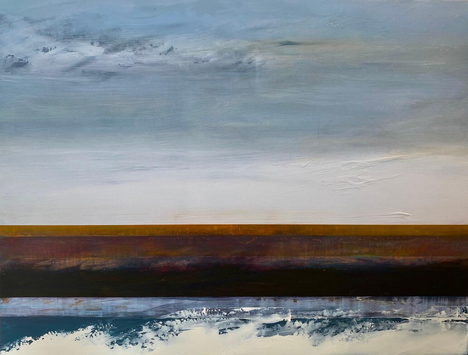 « Torm Surge III » de Katheryn Holt - peinture abstraite aux tons bleu et terreux
