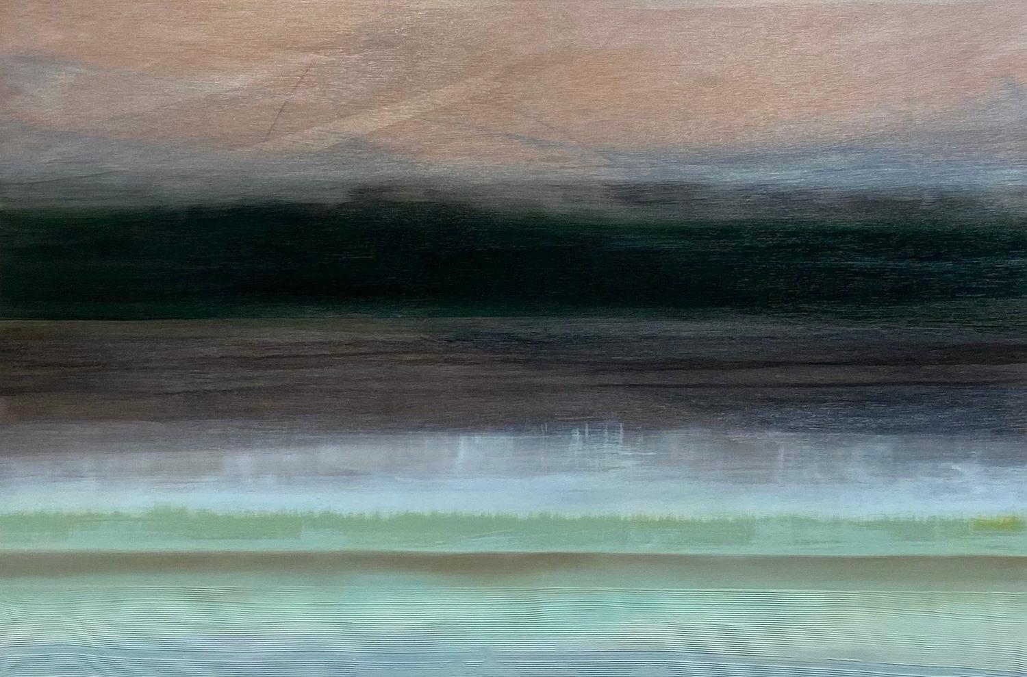 "Shade and Breeze" di Katheryn Holt - Arte astratta in verde, nero e tonalità della terra