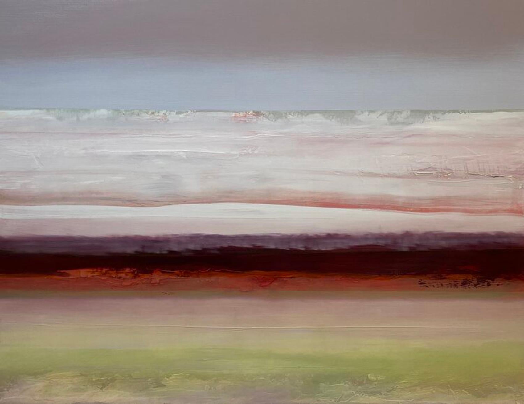 Katheryn Holt Abstract Painting – Weiß  Zeitgenössische Meereslandschaft im Ozean  Abstrakte Mixed Media-Möbel
