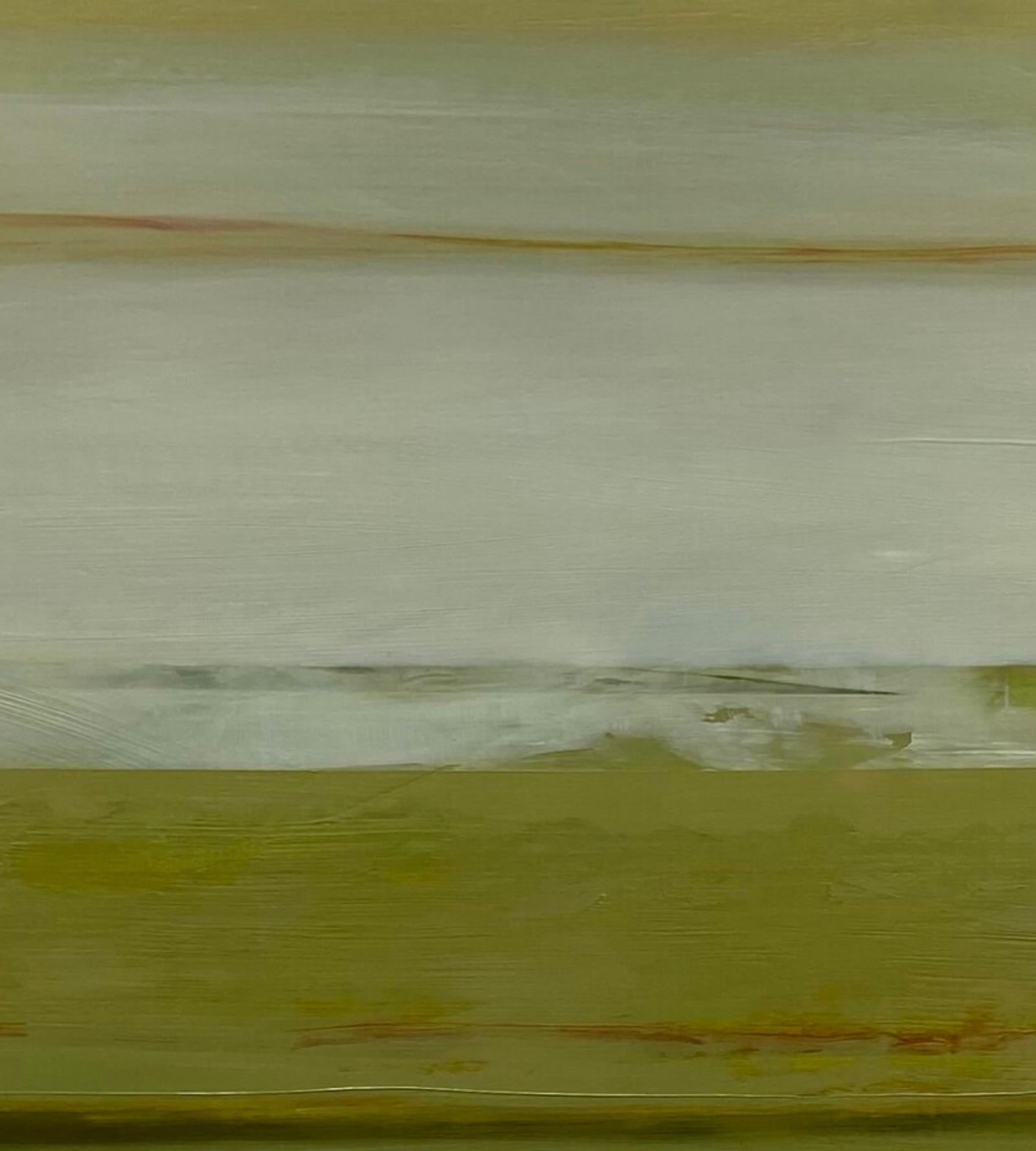 Sunrise' par Katheryn Holt - Peinture abstraite contemporaine verte et grise en vente 3